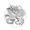 Dragon with rose tattoo design idea