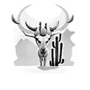 saguaro cactus with oryx standing in front tattoo design idea