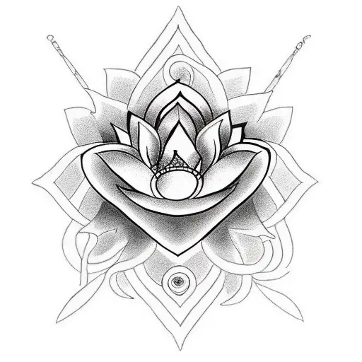 create a complex tattoo composition involving a snake a  and lotus flower  tattoo design idea