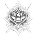 create a complex tattoo composition involving a snake a  and lotus flower  tattoo design idea