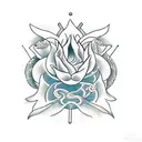 create a complex tattoo composition involving a snake a  and lotus flower  tattoo design idea