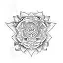 create a complex tattoo composition involving a snake a  and lotus flower  tattoo design idea
