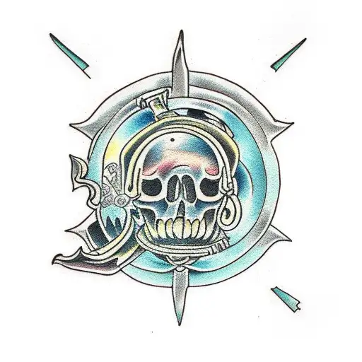 sunken treasure tattoo design idea