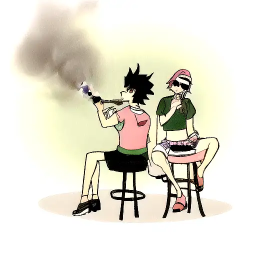  smoke, cricket, alcohol, and flirtatious vibes tattoo design idea