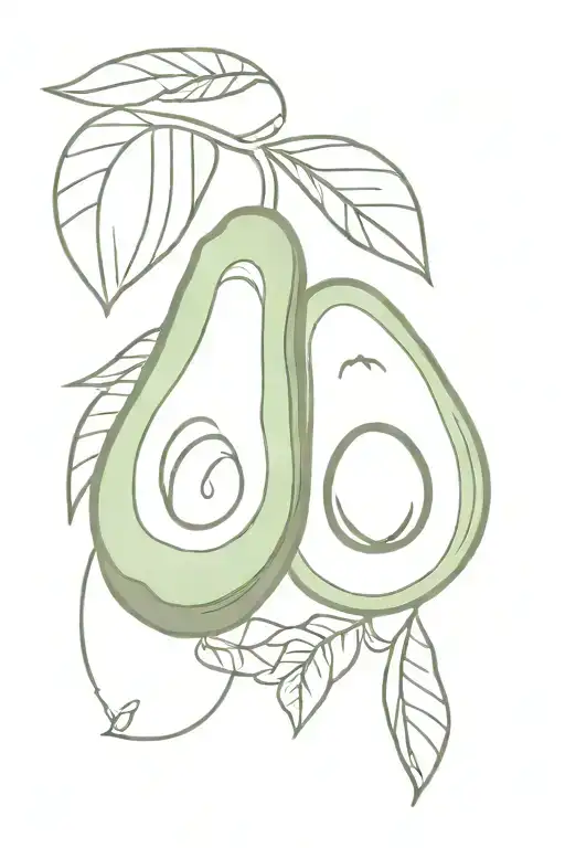 avocado tattoo design idea