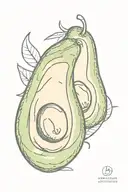 avocado tattoo design idea