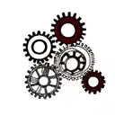 Mechanical gears tattoo design idea