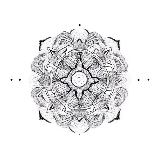 pineapple mandala for elbow  tattoo design idea