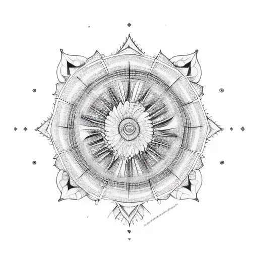 mandala and pineapple in elbow tattoo design idea