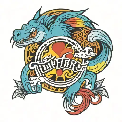 big old school round text 'im furry' and rainbowdash in center tattoo design idea