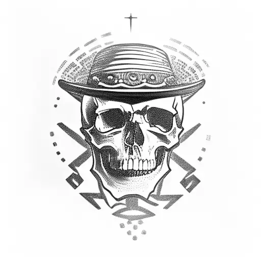 skull with sombrero with cross cannons behind it, range deflection protracter below them and a FM 6-40 as the background tattoo design idea