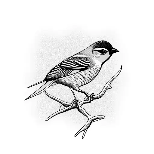 yellow breasted bird  tattoo design idea