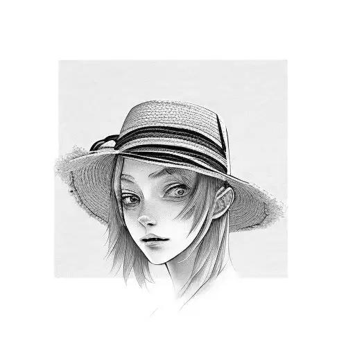 straw hat tattoo design idea