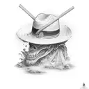 straw hat tattoo design idea