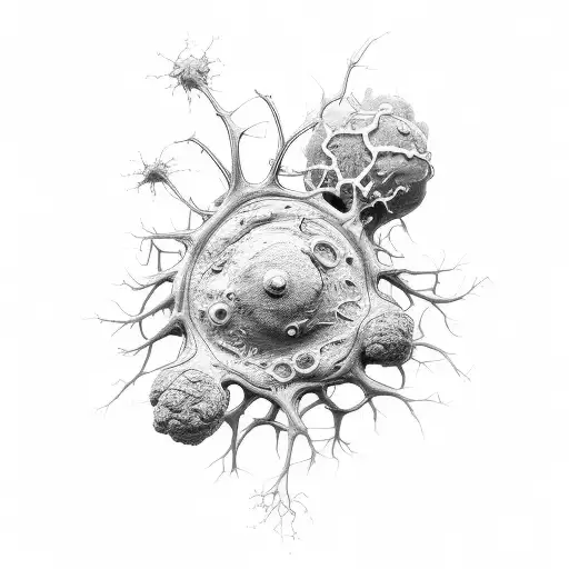 Neuron and immune cells tattoo design idea