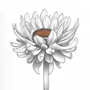 crow with white eye sorrouded by flowers: chrysanthemum, calendula, iris, dahlia, tulip, sunflower, lavander tattoo design idea