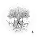 tree of life that is half dead half alive  tattoo design idea