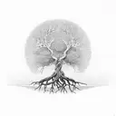 tree of life that is half dead half alive  tattoo design idea