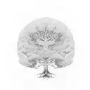 tree of life that is half dead half alive  tattoo design idea