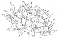 larkspur daffodil Holly poppy flowers tattoo design idea