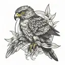 Hawk tattoo design idea