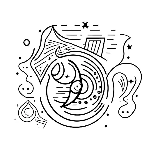 A stack of books with a crescent moon on top tattoo design idea