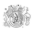 A stack of books with a crescent moon on top tattoo design idea