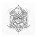 A geometric wave pattern with fish incorporated tattoo design idea