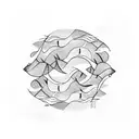 A geometric wave pattern with fish incorporated tattoo design idea