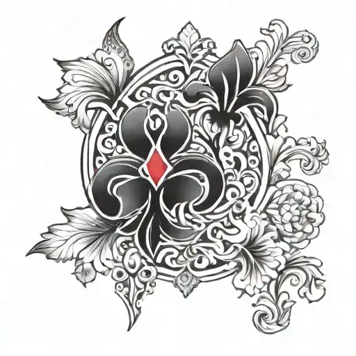 France Fleur de lys and Romanian traditional models intertwined tattoo design idea