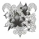 France Fleur de lys and Romanian traditional models intertwined tattoo design idea