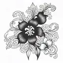 France Fleur de lys and Romanian traditional models intertwined tattoo design idea