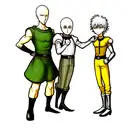 Rick and one punch man fist bumping  tattoo design idea