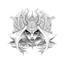 lilith with sigils tattoo design idea