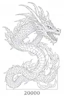 dragon and 2000 written underneath tattoo design idea