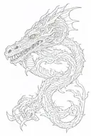 dragon and 2000 written underneath tattoo design idea