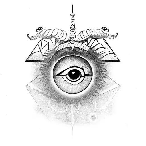 eye of horus with scorpio and number 23 tattoo design idea