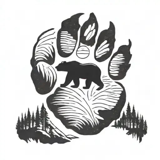 A minimalist tattoo of a bear paw print with the coordinates of Wisconsin and Colorado, symbolizing the father's connection to both places tattoo design idea
