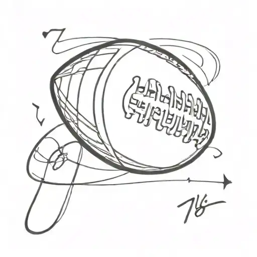 American football with number 76 in connection with the death dates 10.10.2000 and 10.10.2000 tattoo design idea