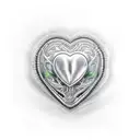 Realistic heart with psychodelic eyes on it tattoo design idea