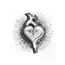 Realistic heart with psychodelic eyes on it tattoo design idea