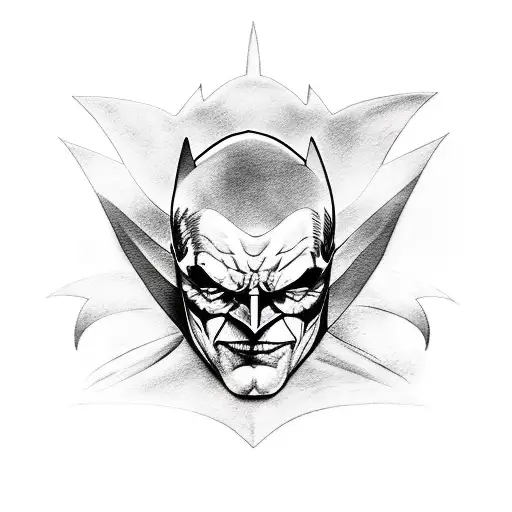 batman and joker and superman tattoo design idea