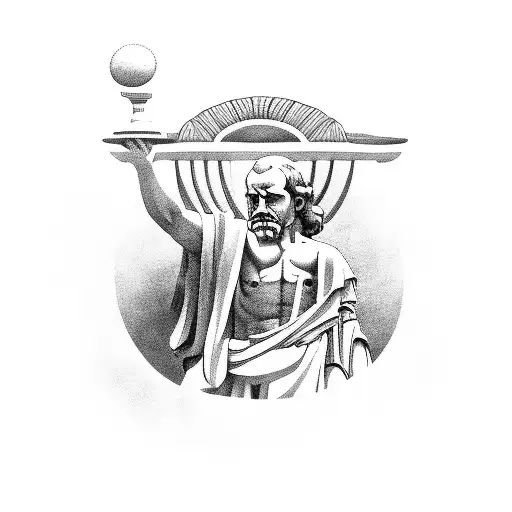 david with socrates tattoo design idea