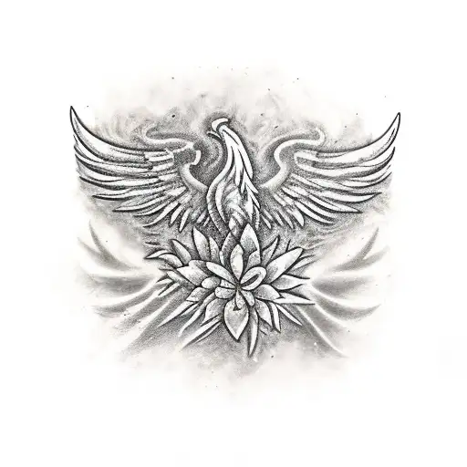 Phoenix along the spine with flowers and elements representing cities - Hyderabad, Kuwait, Toronto, NYC tattoo design idea