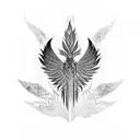 vertical Phoenix along the spine with flowers and elements representing cities skyline - Hyderabad, Kuwait, Toronto, NYC tattoo design idea