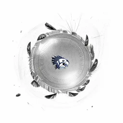 A sketch-style design featuring a discus flying through the air, leaving a trail of Iowa Hawkeyes feathers behind tattoo design idea