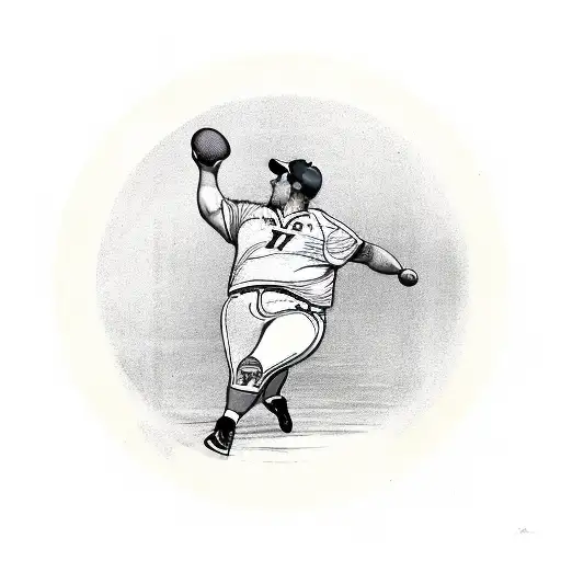 A discus athlete in mid-throw, with the Iowa Hawkeyes logo incorporated in the background tattoo design idea