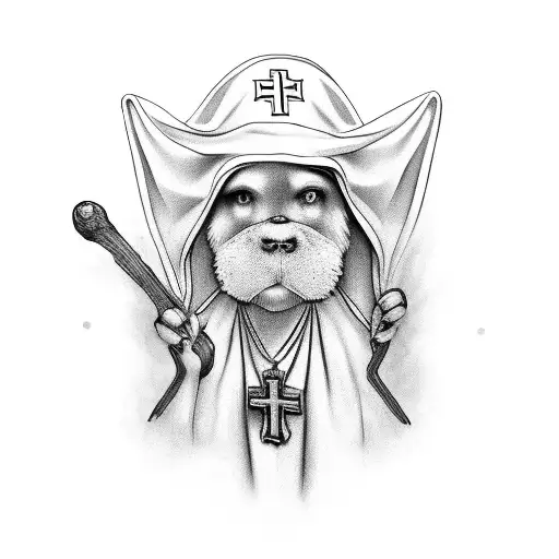 nun, shh tattoo design idea