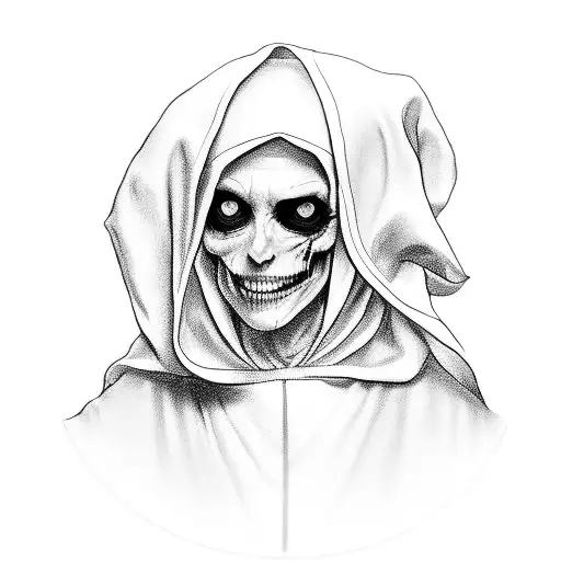 scary nun tattoo design idea