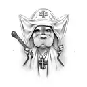 nun, shh tattoo design idea